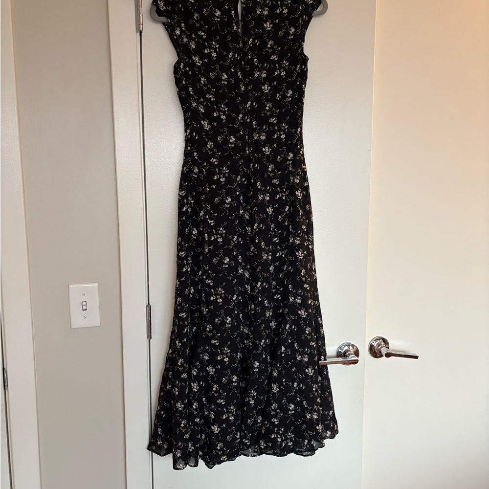 Reformation Black and White Midi Sundress